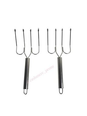 Norpro Stainless Steel Set of Turkey Roast Ham BBQ Cooking Wide Prongs Lifters